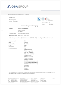 Omega-3 Algenöl für Kinder - Labor-Analyse-Zertifikat