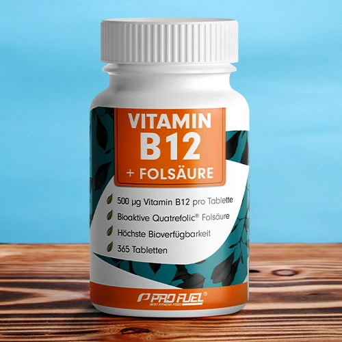 Vitamin B12 hochdosiert - Methylcobalamin Vit B12 + Folsäure Quatrefolic