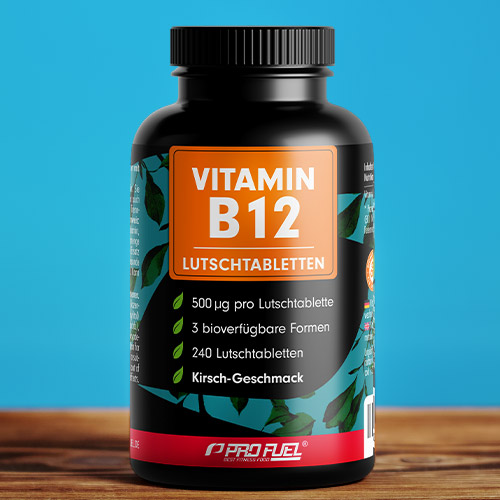 Vitamin B12 Lutschtabletten Kirsche mit 500 µg Methylcobalamin, Adenosylcobalamin & Hydroxocobalamin - bioaktiv hochdosiert