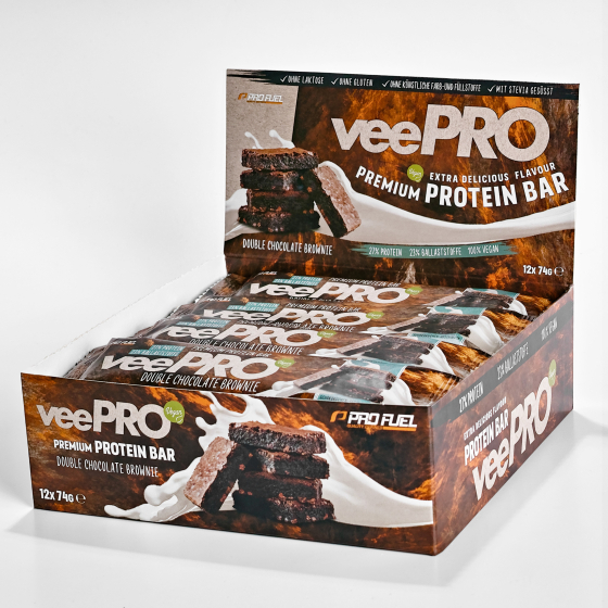 veePRO Proteinriegel | Double Chocolate Brownie | 12er SparPack