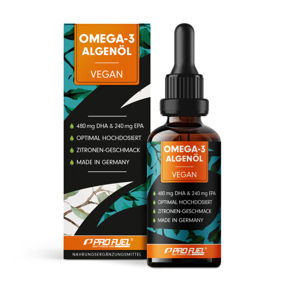 Omega-3 Algenöl mit DHA &amp; EPA vegan - hochdosierte Omega-3-Fettsäuren