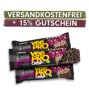 veePRO CRISP | Double Chocoalte Brownie | 3er ProbePack + 15% Gutschein